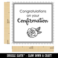 Sweet Rose Congratulations on Your Confirmation Christian Catholic Self-Inking Rubber Stamp Ink Stamper