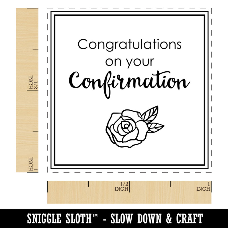 Sweet Rose Congratulations on Your Confirmation Christian Catholic Self-Inking Rubber Stamp Ink Stamper