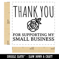 Thank You for Supporting My Small Business Sweet Rose Self-Inking Rubber Stamp Ink Stamper