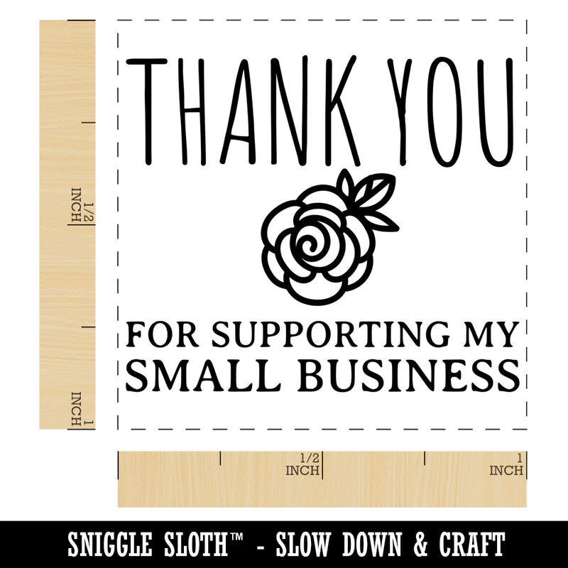 Thank You for Supporting My Small Business Sweet Rose Self-Inking Rubber Stamp Ink Stamper
