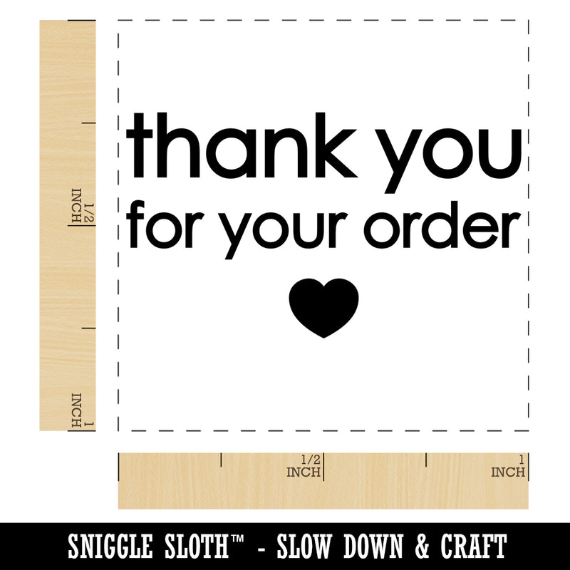 Thank You For Your Order Simple Elegant Heart Small Business Self-Inking Rubber Stamp Ink Stamper