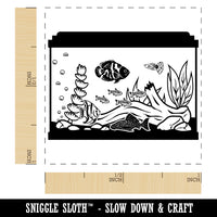 Aquarium Tank Filled with Various Fish Self-Inking Rubber Stamp Ink Stamper