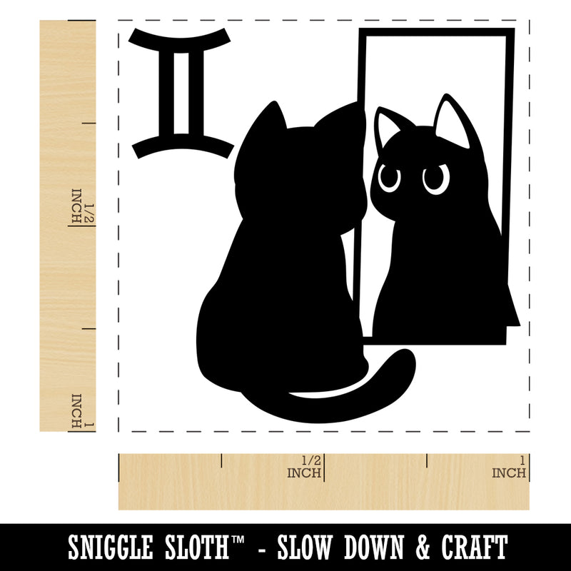 Astrological Cat Gemini Horoscope Zodiac Sign Self-Inking Rubber Stamp Ink Stamper