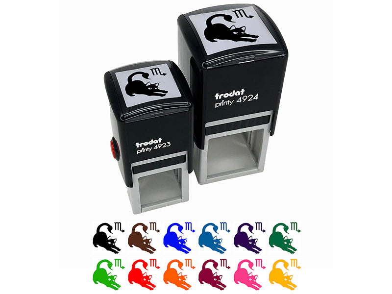 Astrological Cat Scorpio Horoscope Zodiac Sign Self-Inking Rubber Stamp Ink Stamper