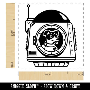 Astronaut Space Dog in Shuttle Landing Pod Self-Inking Rubber Stamp Ink Stamper