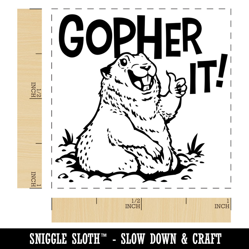 Go For It Inspirational and Encouraging Gopher Self-Inking Rubber Stamp Ink Stamper