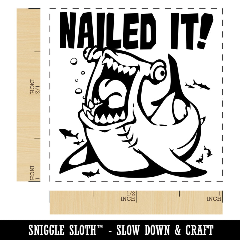 Nailed It with Happy Hammerhead Shark Self-Inking Rubber Stamp Ink Stamper