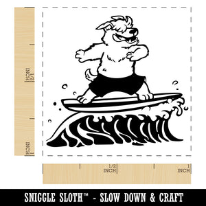 Shaggy Surfer Dog on Wave Self-Inking Rubber Stamp Ink Stamper