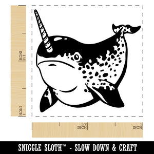 Spotted Narwhal Unicorn of the Sea Self-Inking Rubber Stamp Ink Stamper