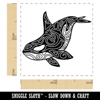 Tribal Orca Killer Whale Self-Inking Rubber Stamp Ink Stamper