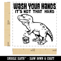 Wash Your Hands Sad Tyrannosaurus Rex Dinosaur Self-Inking Rubber Stamp Ink Stamper