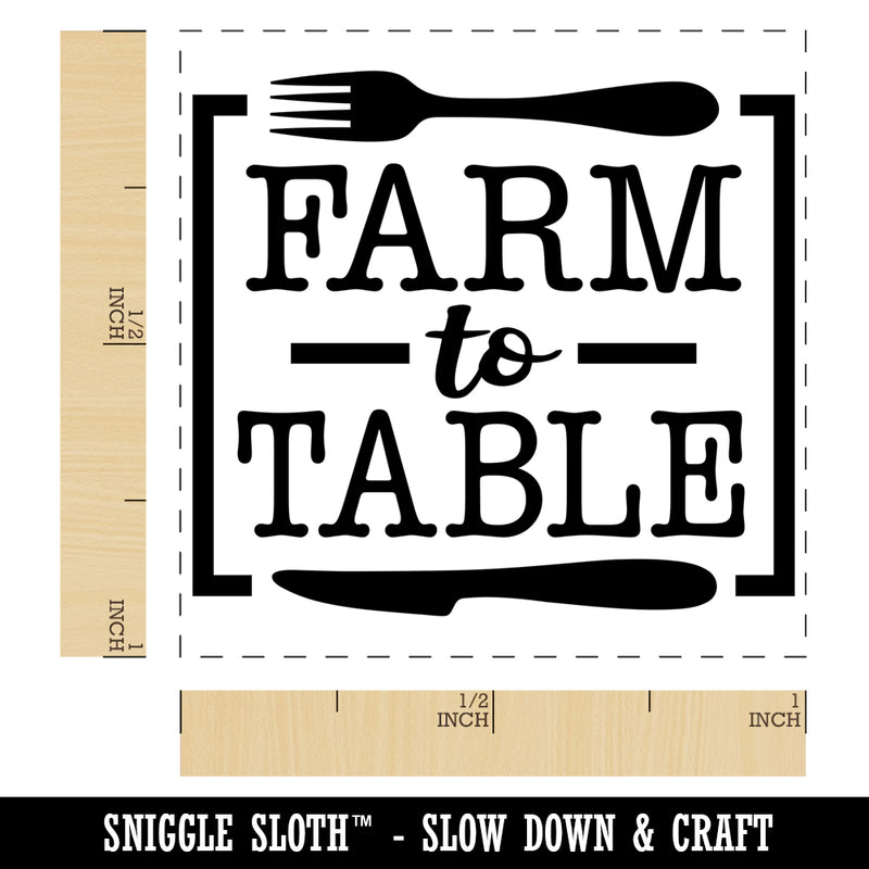 Farm to Table with Fork and Knife Self-Inking Rubber Stamp Ink Stamper