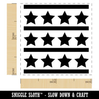 Stars and Stripes Pattern USA Patriotic Self-Inking Rubber Stamp Ink Stamper