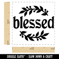 Blessed Leaf and Berries Self-Inking Rubber Stamp Ink Stamper