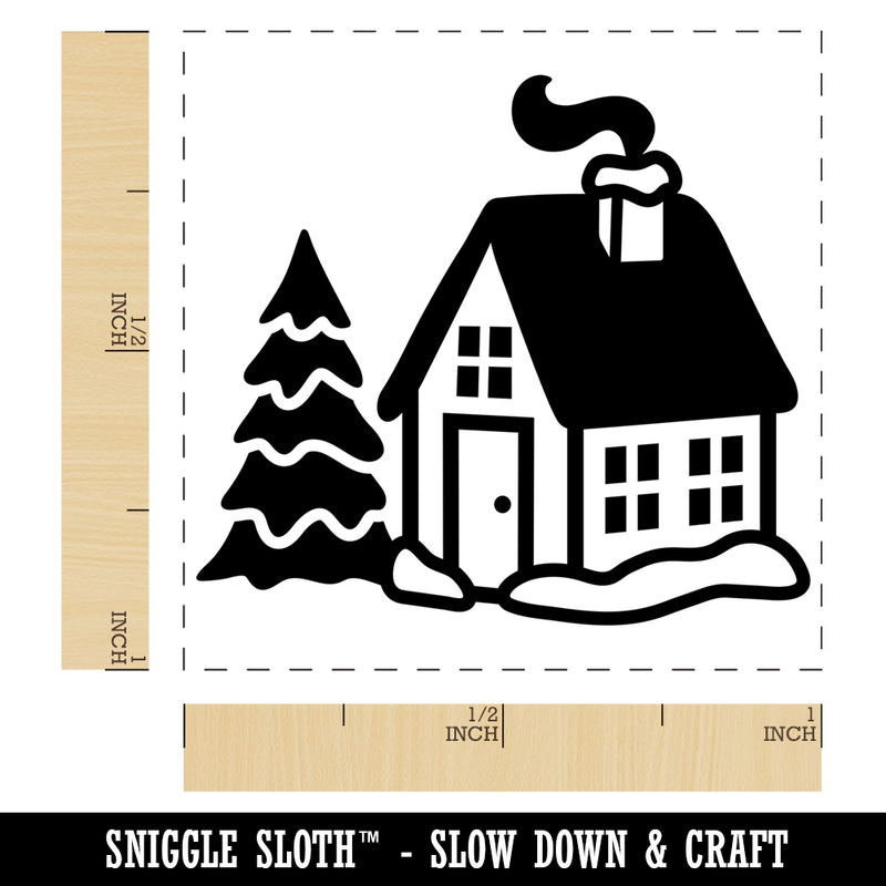 Christmas Winter House Self-Inking Rubber Stamp Ink Stamper
