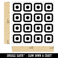 Circle in Square Pattern Self-Inking Rubber Stamp Ink Stamper