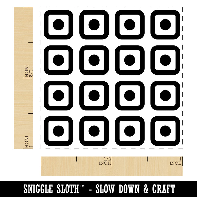 Circle in Square Pattern Self-Inking Rubber Stamp Ink Stamper