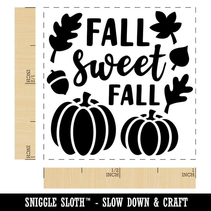 Sweet Fall Pumpkins Acorn Self-Inking Rubber Stamp Ink Stamper