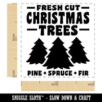 Fresh Cut Christmas Trees Self-Inking Rubber Stamp Ink Stamper