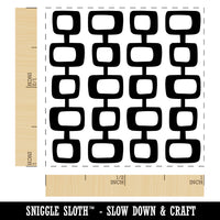 Retro Mid Century Square Pattern Self-Inking Rubber Stamp Ink Stamper