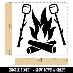 Roasting Marshmallows S'mores Camping Hiking Self-Inking Rubber Stamp Ink Stamper