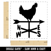 Rooster Weathervane North South West East Self-Inking Rubber Stamp Ink Stamper