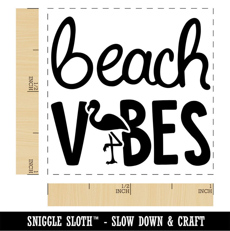 Beach Vibes Flamingo Self-Inking Rubber Stamp Ink Stamper