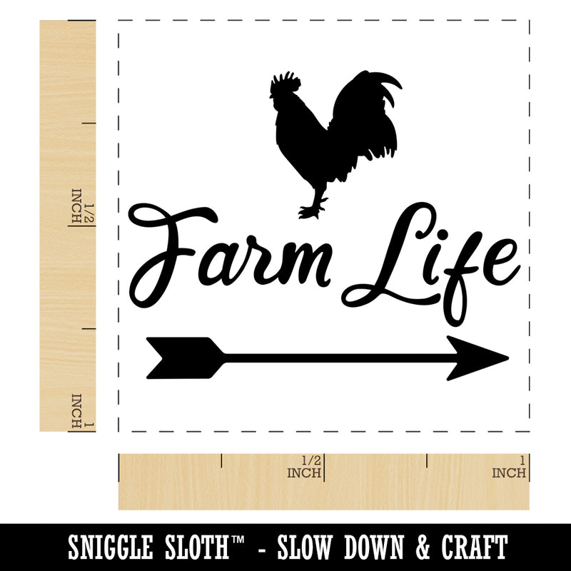 Farm Life Rooster Arrow Weathervane Self-Inking Rubber Stamp Ink Stamper