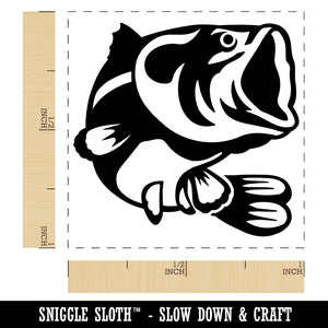 Jumping Largemouth Bass Fish Self-Inking Rubber Stamp Ink Stamper