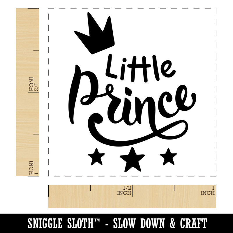 Little Prince Cursive with Crown and Stars Self-Inking Rubber Stamp Ink Stamper