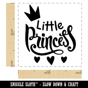 Little Princess Cursive with Crown and Hearts Self-Inking Rubber Stamp Ink Stamper