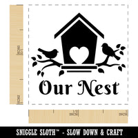 Our Nest Bird House Home Love Self-Inking Rubber Stamp Ink Stamper