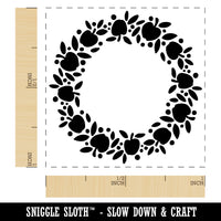 Apple Wreath Fall Self-Inking Rubber Stamp Ink Stamper
