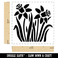 Daffodil Flowers Self-Inking Rubber Stamp Ink Stamper