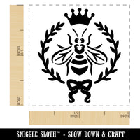 French Bee Crown Wreath Self-Inking Rubber Stamp Ink Stamper