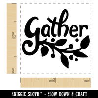 Gather Pretty Foliage Autumn Fall Harvest Self-Inking Rubber Stamp Ink Stamper