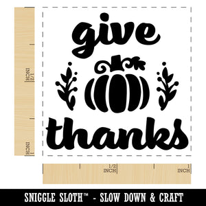 Give Thanks with Pumpkin Autumn Fall Self-Inking Rubber Stamp Ink Stamper