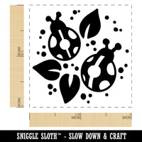 Ladybugs and Leaves Self-Inking Rubber Stamp Ink Stamper
