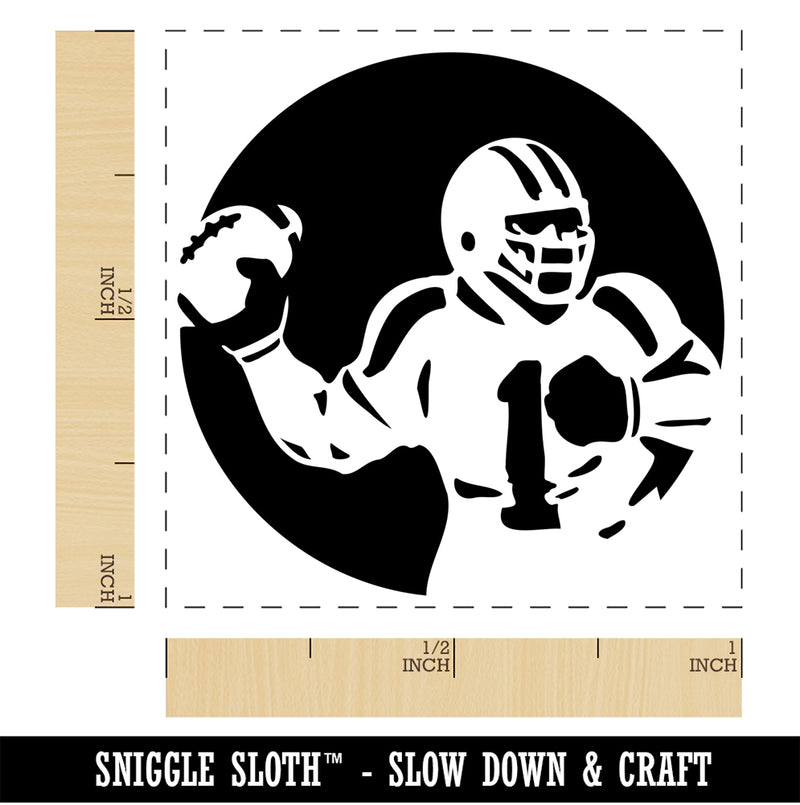 American Football Quarterback Throwing Ball Self-Inking Rubber Stamp Ink Stamper