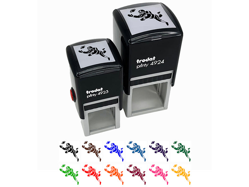 Cartoon American Football Catching Ball Self-Inking Rubber Stamp Ink Stamper