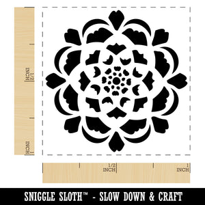 Geometric Artichoke Flower Top Self-Inking Rubber Stamp Ink Stamper