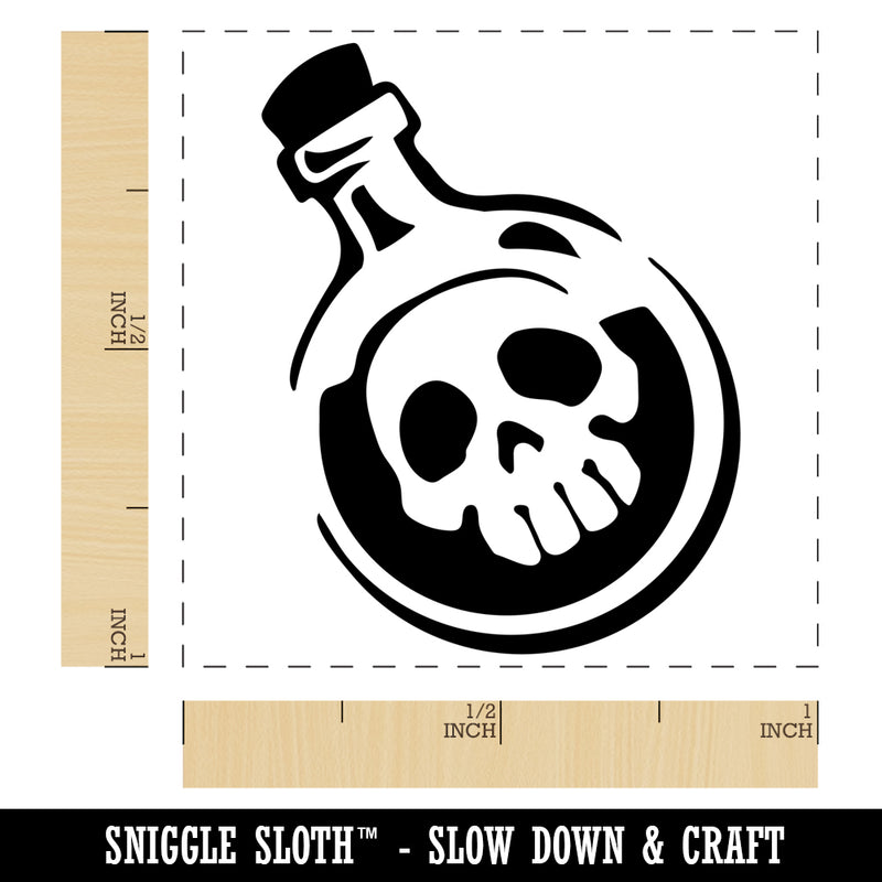 Skull Poison Potion Bottle Self-Inking Rubber Stamp Ink Stamper