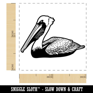 Brown Pelican Self-Inking Rubber Stamp Ink Stamper