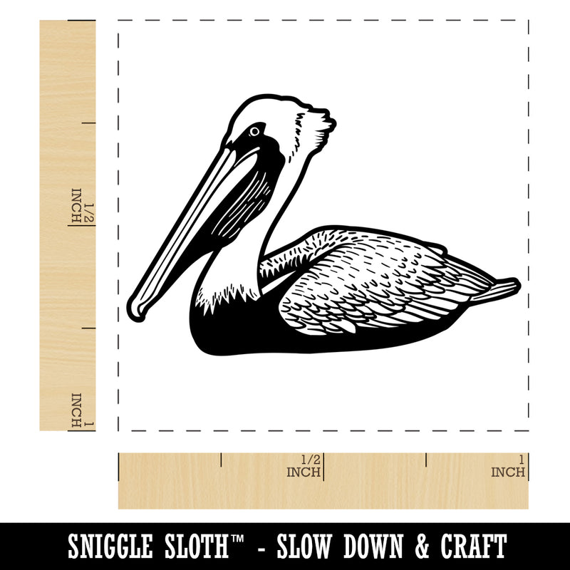 Brown Pelican Self-Inking Rubber Stamp Ink Stamper