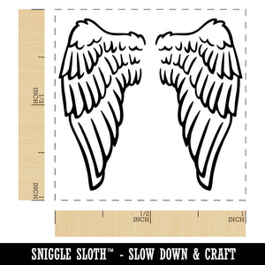 Folded Angel Wings Feathers Self-Inking Rubber Stamp Ink Stamper