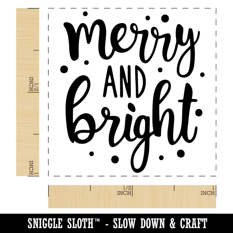 Merry and Bright Christmas Self-Inking Rubber Stamp Ink Stamper