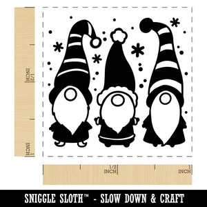 Christmas Gnome Trio Self-Inking Rubber Stamp Ink Stamper