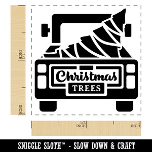 Christmas Tree Truck Self-Inking Rubber Stamp Ink Stamper