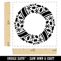 Christmas Wreath Detailed Self-Inking Rubber Stamp Ink Stamper