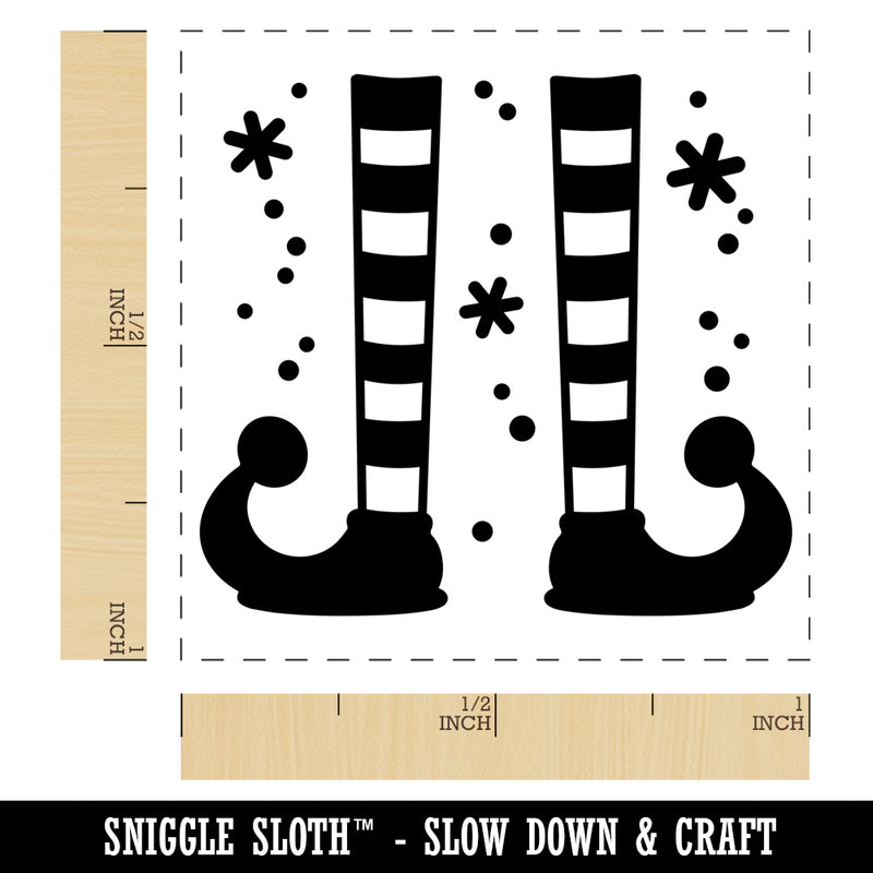 Elf Shoes and Stockings Christmas Self-Inking Rubber Stamp Ink Stamper